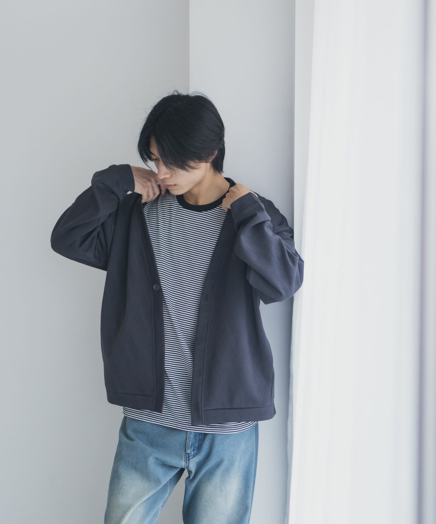 URBAN COLLECTION  ふくれジャガードカーディガン メンズ商品サムネイル-2