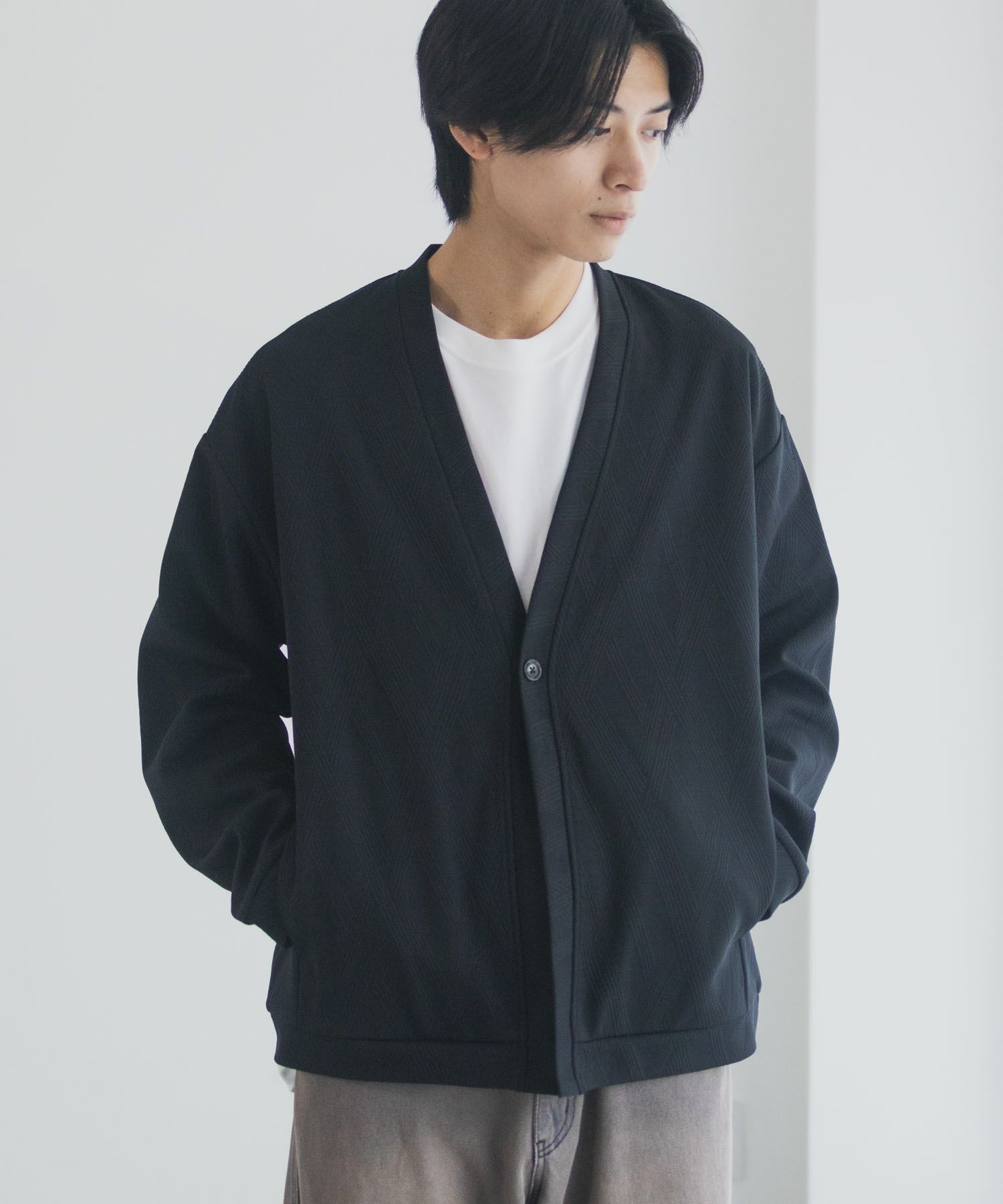 URBAN COLLECTION ふくれジャガードカーディガン メンズ商品サムネイル-5