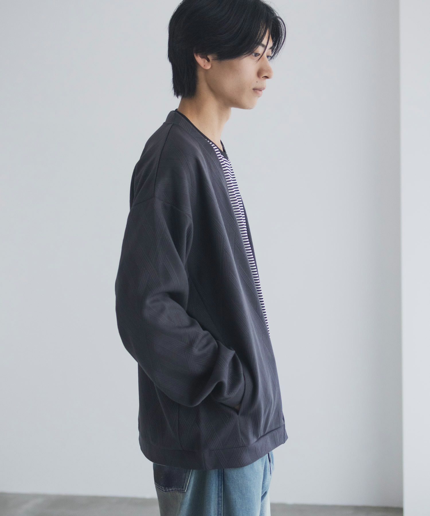 URBAN COLLECTION ふくれジャガードカーディガン メンズ