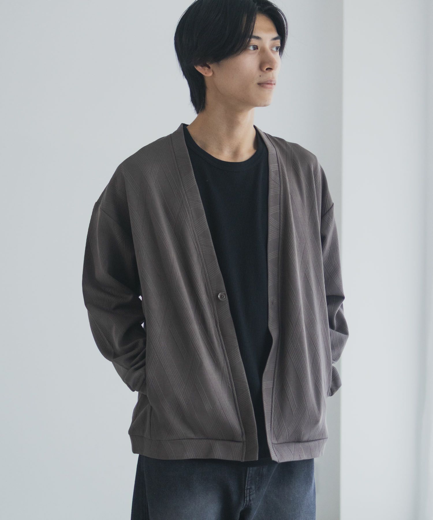 URBAN COLLECTION ふくれジャガードカーディガン メンズ