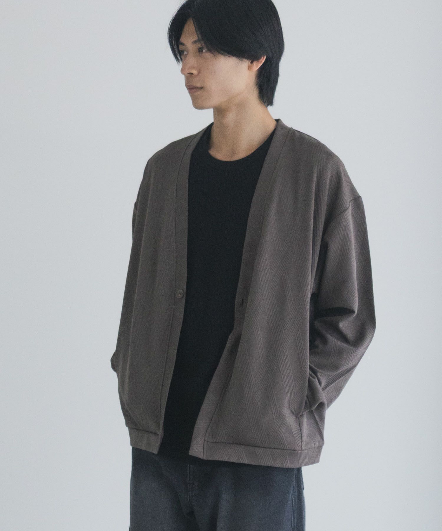 URBAN COLLECTION ふくれジャガードカーディガン メンズ