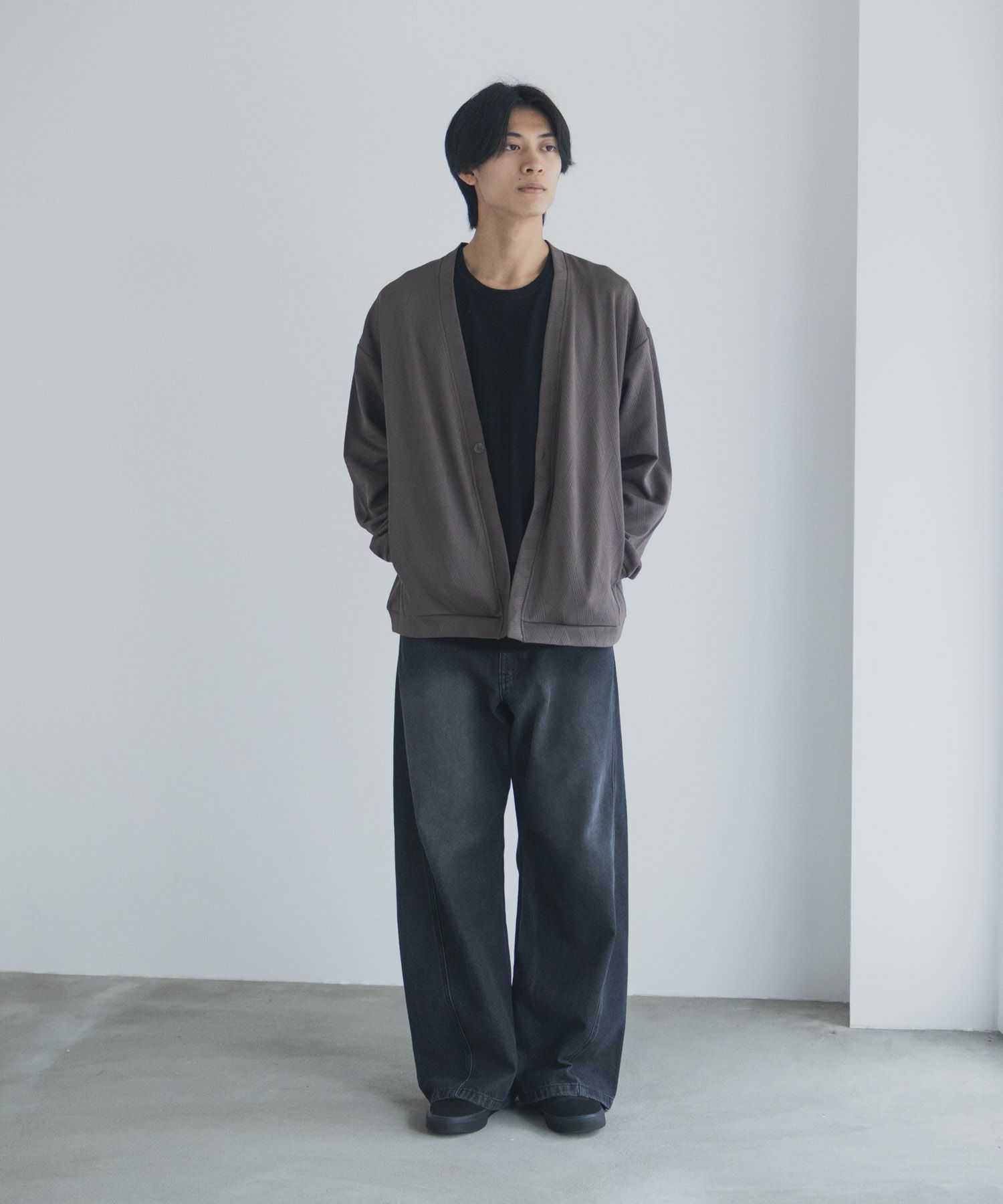 URBAN COLLECTION ふくれジャガードカーディガン メンズ