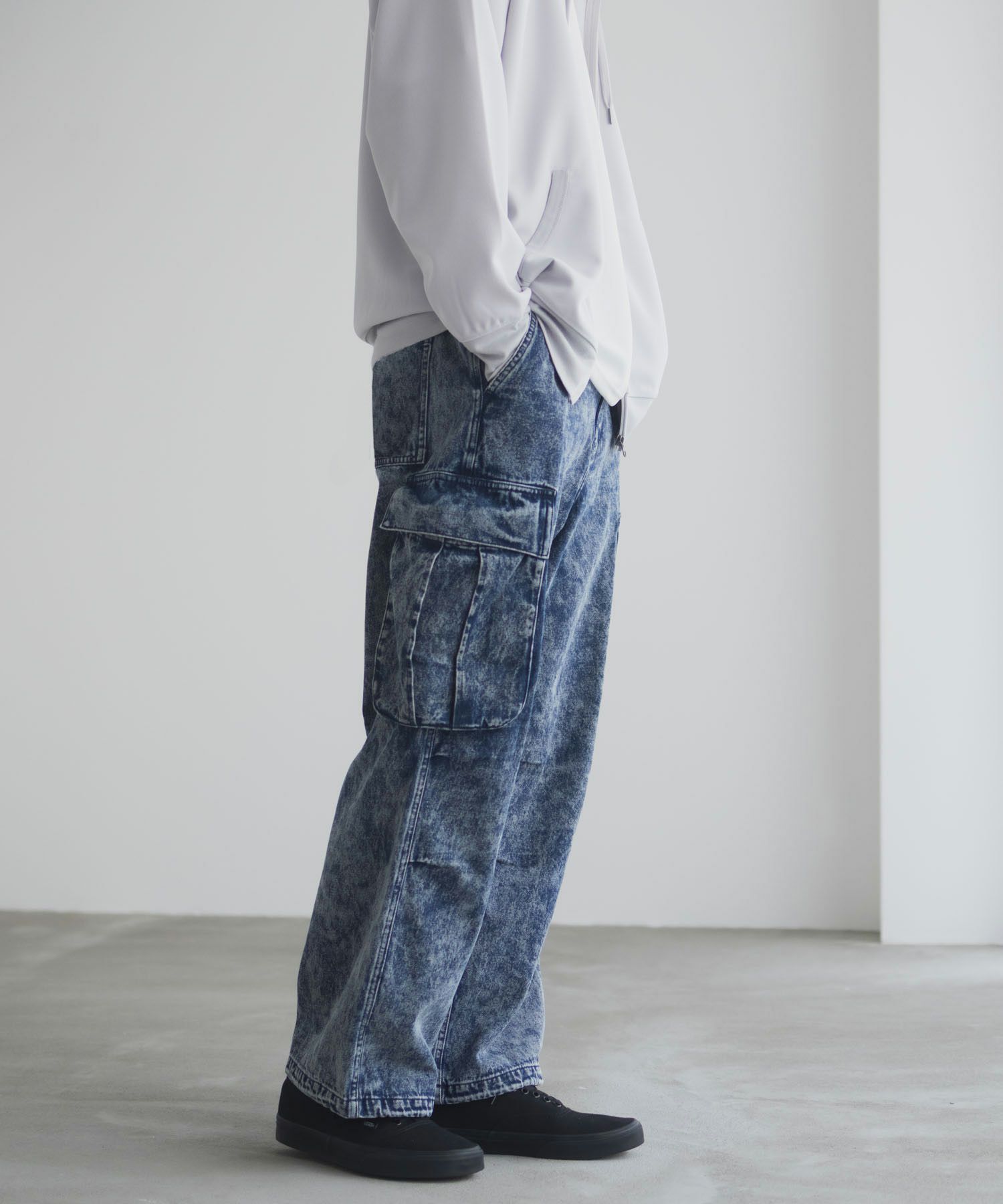 NAVY デニムカーゴパンツ メンズ
