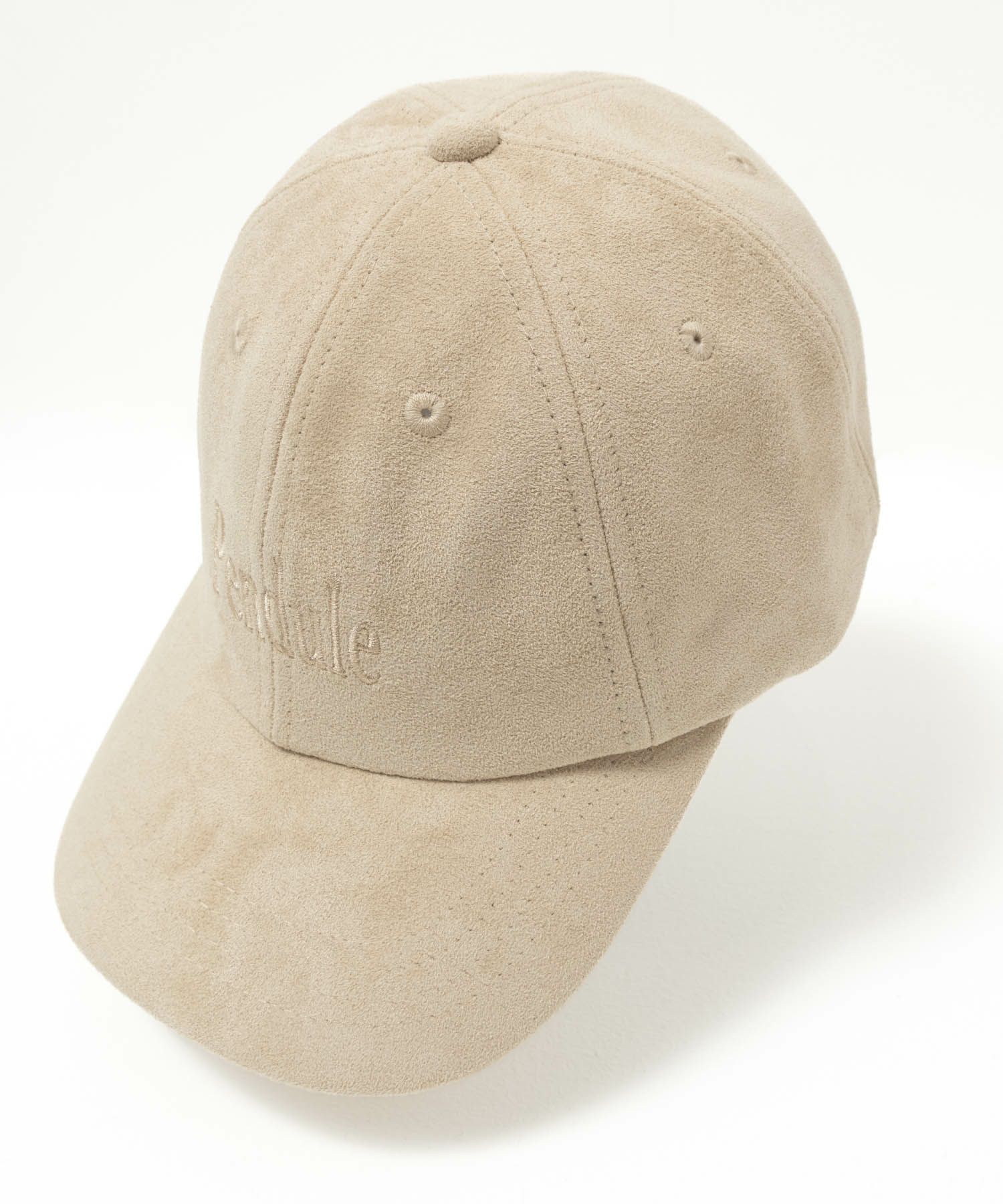 スエードロゴ刺繍キャップ レディース