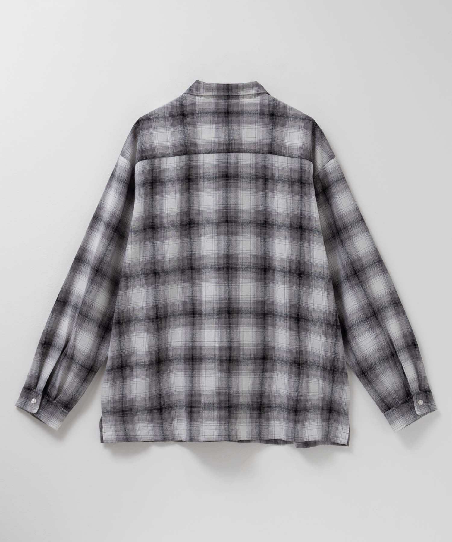 NAVY  オンブレチェックレギュラーカラーシャツ メンズ商品サムネイル-2