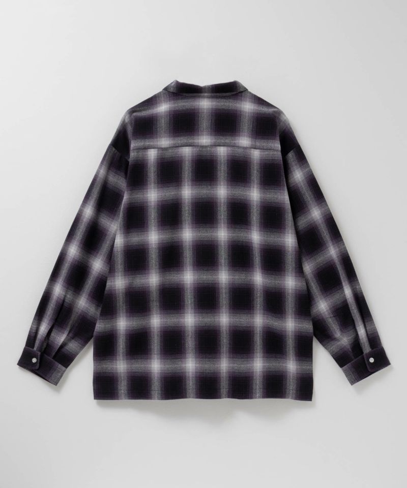 NAVY  オンブレチェックレギュラーカラーシャツ メンズ商品画像-6