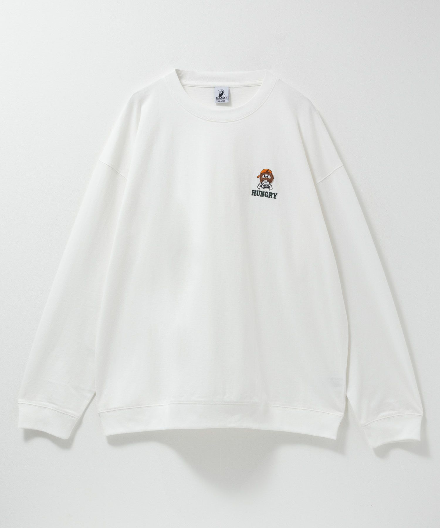 ひげスラブ天竺長袖Tシャツ メンズ