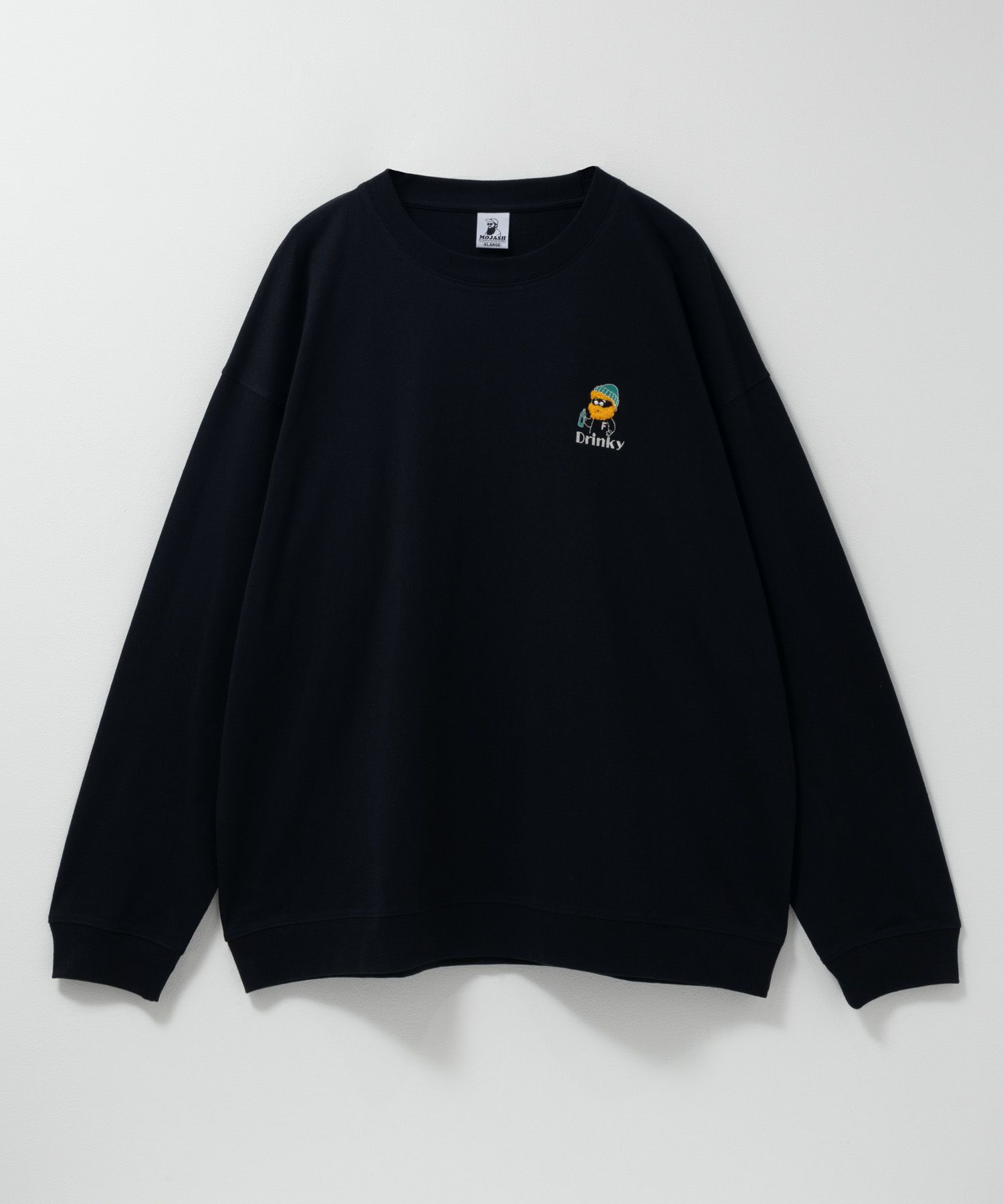 ひげスラブ天竺長袖Tシャツ メンズ