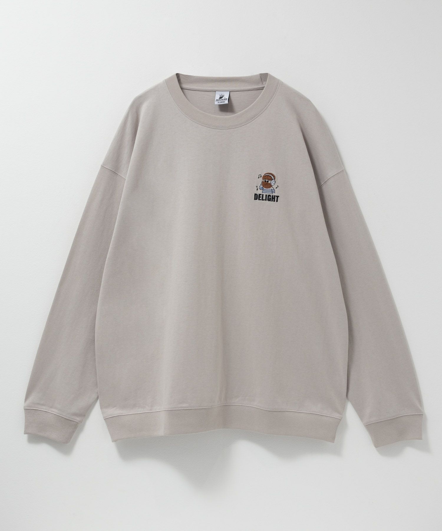 ひげスラブ天竺長袖Tシャツ メンズ