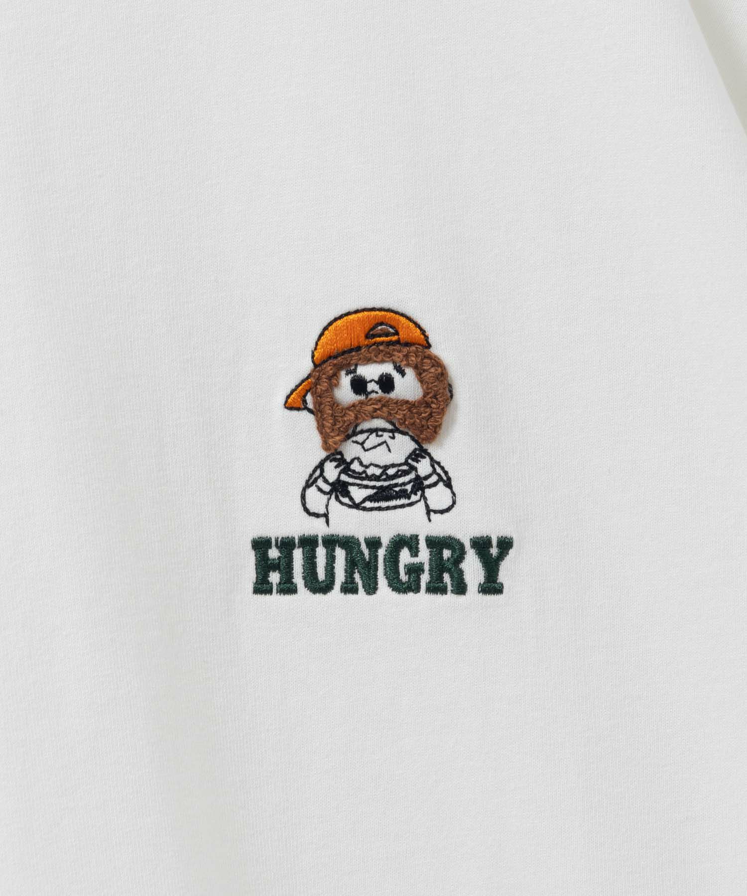 ひげスラブ天竺長袖Tシャツ メンズ