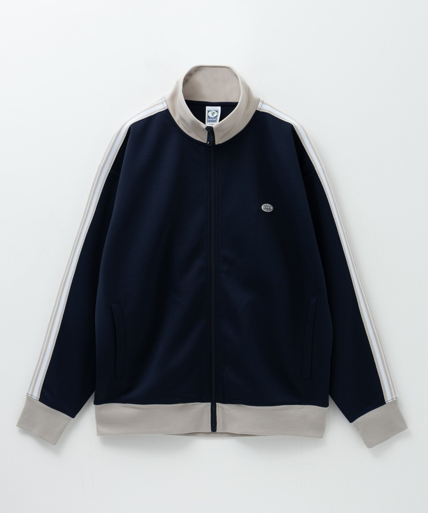 DISCUS  ポンチ素材 ワンポイントトラックジャケット メンズ商品画像-5