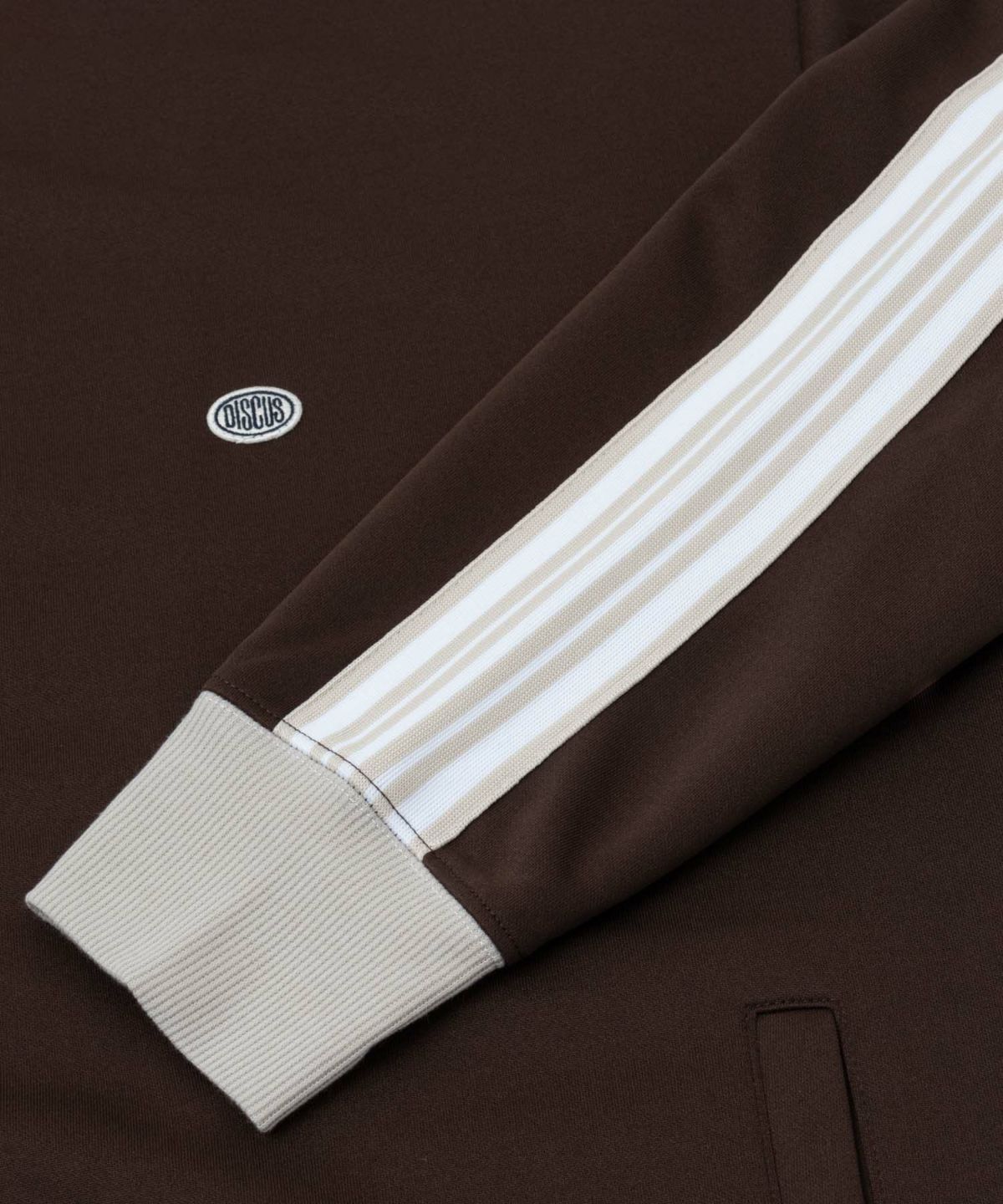 DISCUS ポンチ素材 ワンポイントトラックジャケット メンズ