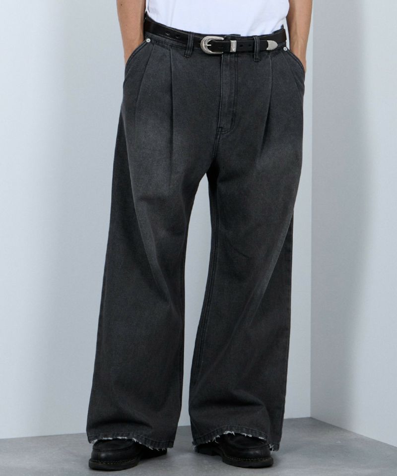 【WEB限定】デニムツータックワイドパンツ メンズ商品画像-1