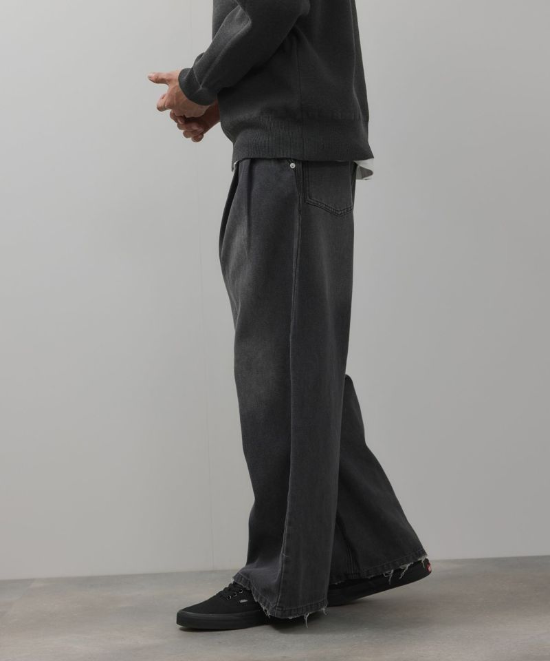 デニムツータックワイドパンツ メンズ