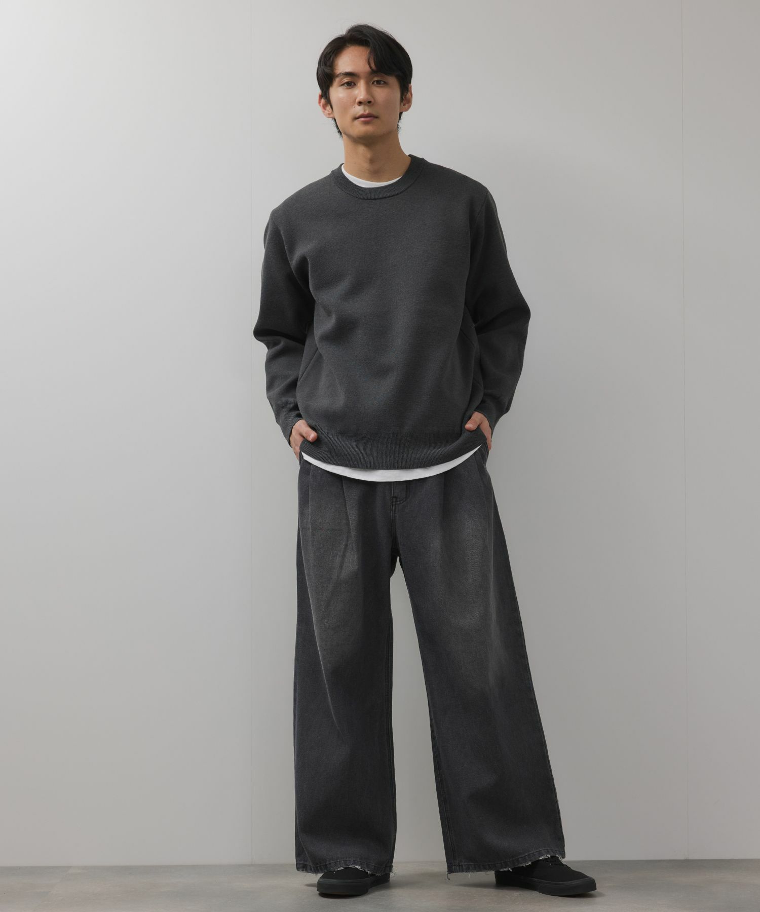 【WEB限定】デニムツータックワイドパンツ メンズ
