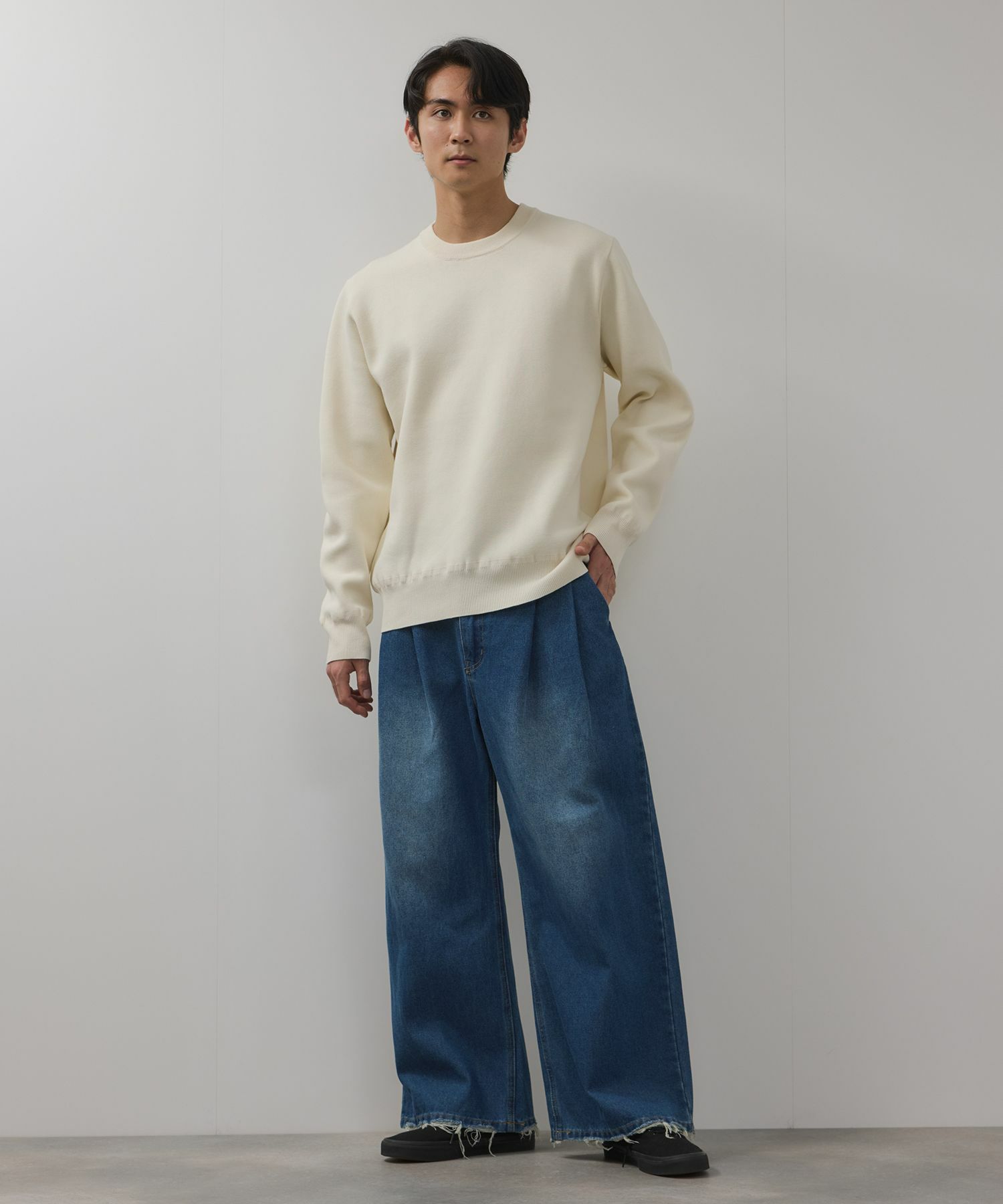 【WEB限定】デニムツータックワイドパンツ メンズ
