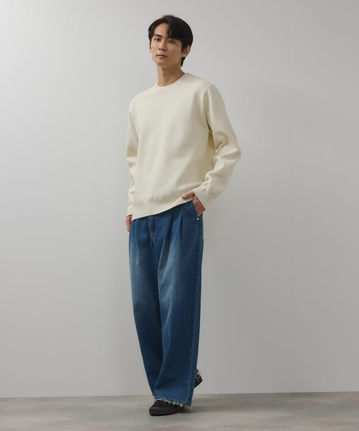 【WEB限定】デニムツータックワイドパンツ メンズ