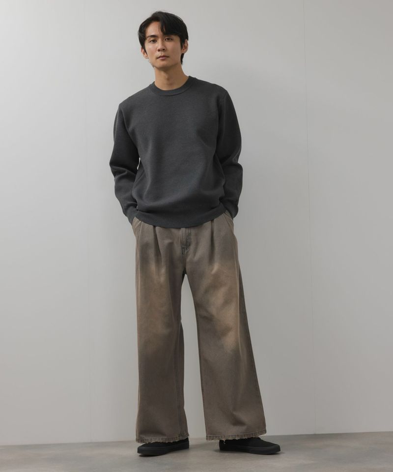 デニムツータックワイドパンツ メンズ