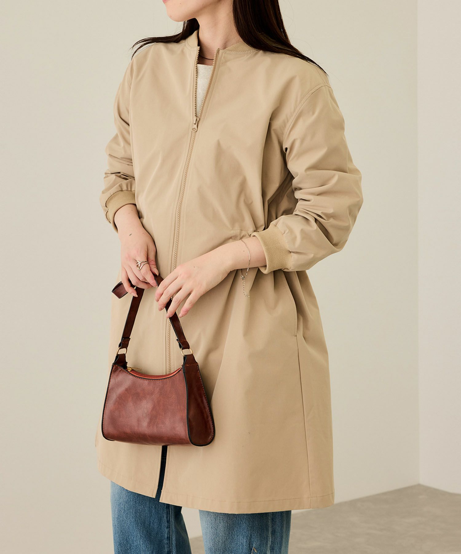 [値下げ]nAvy リブロングブルゾン レディース商品サムネイル-1