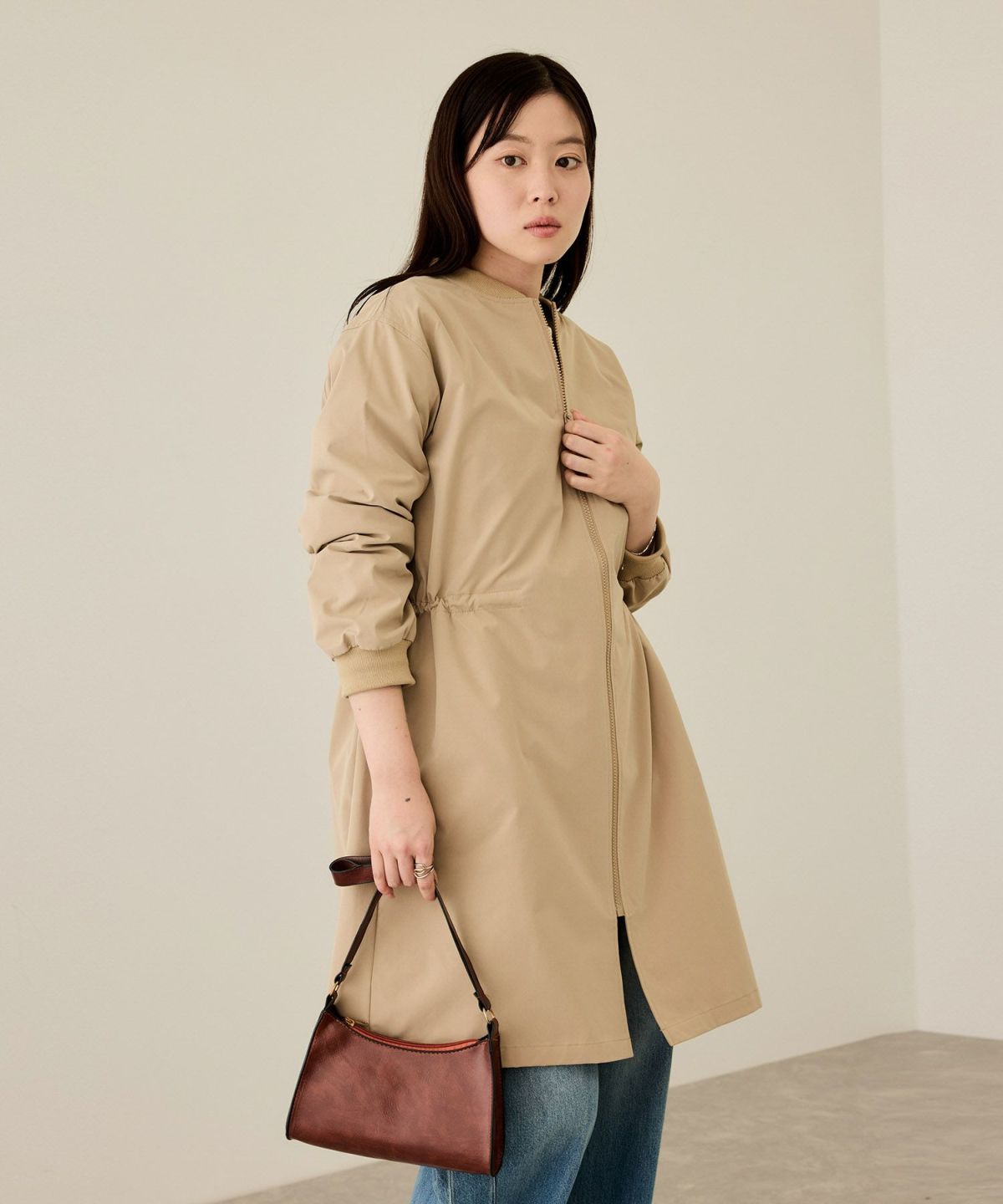 nAvy リブロングブルゾン レディース