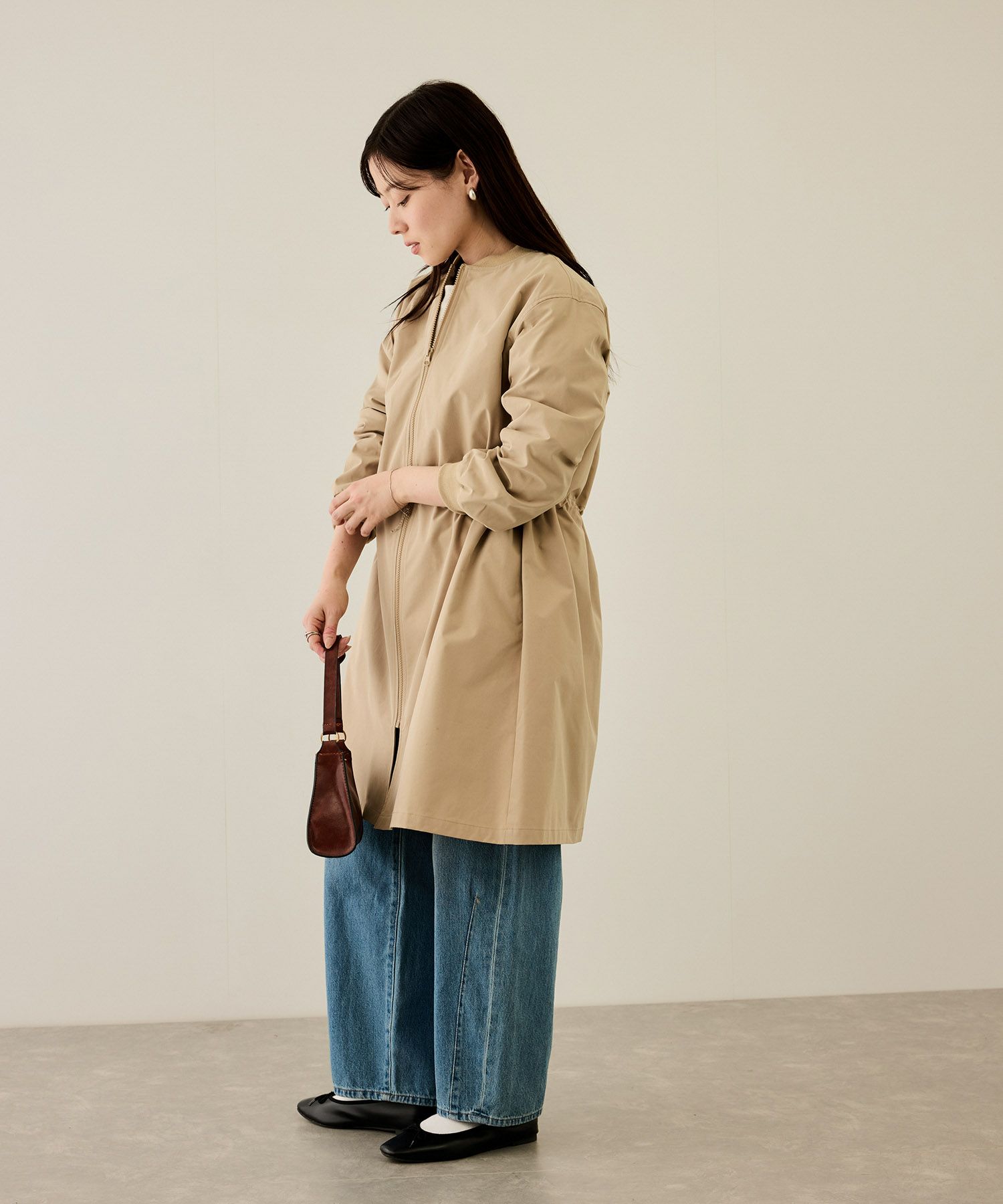 [最終さらに50%OFF]nAvy リブロングブルゾン レディース商品画像-8