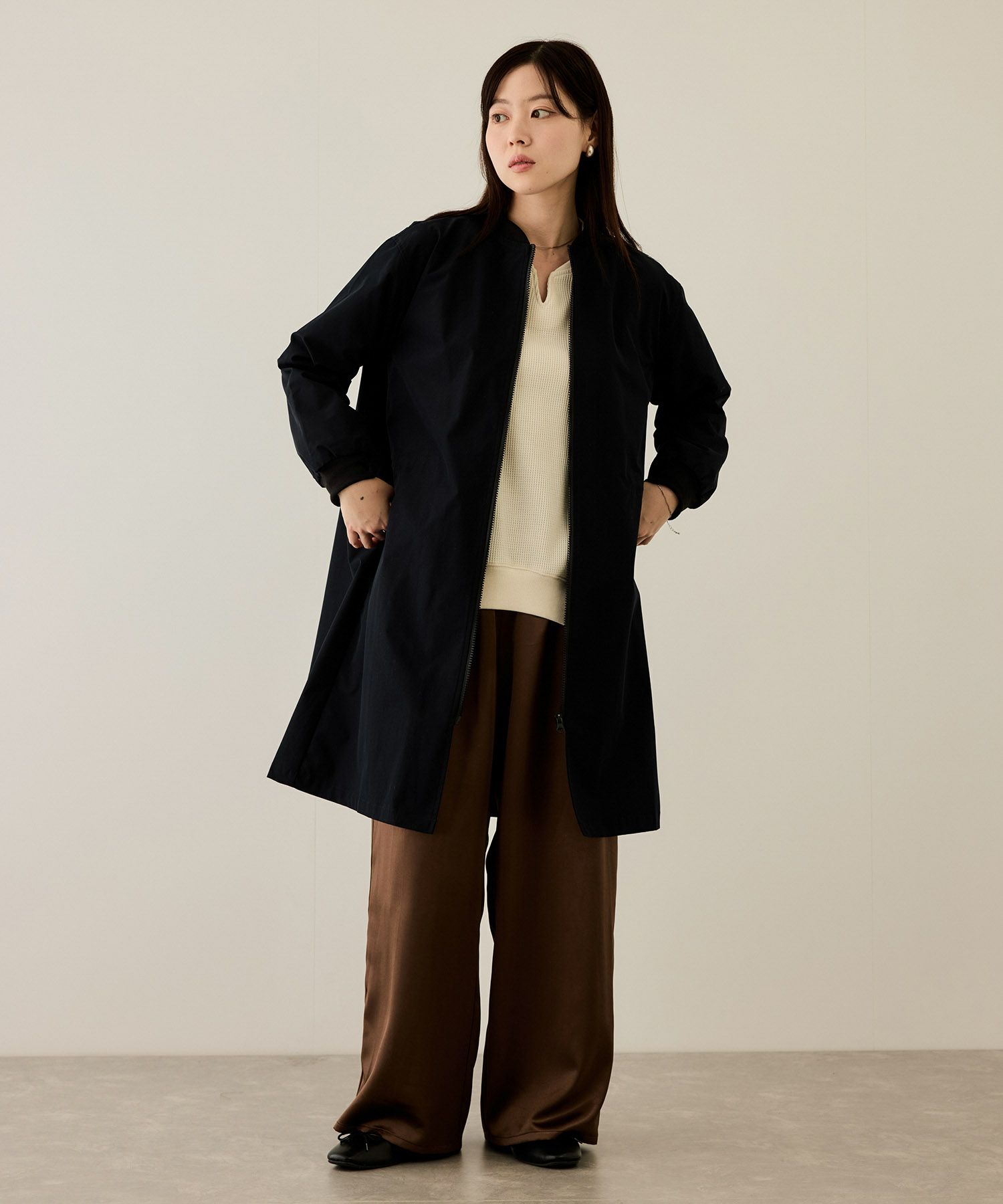 [値下げ]nAvy リブロングブルゾン レディース商品サムネイル-12