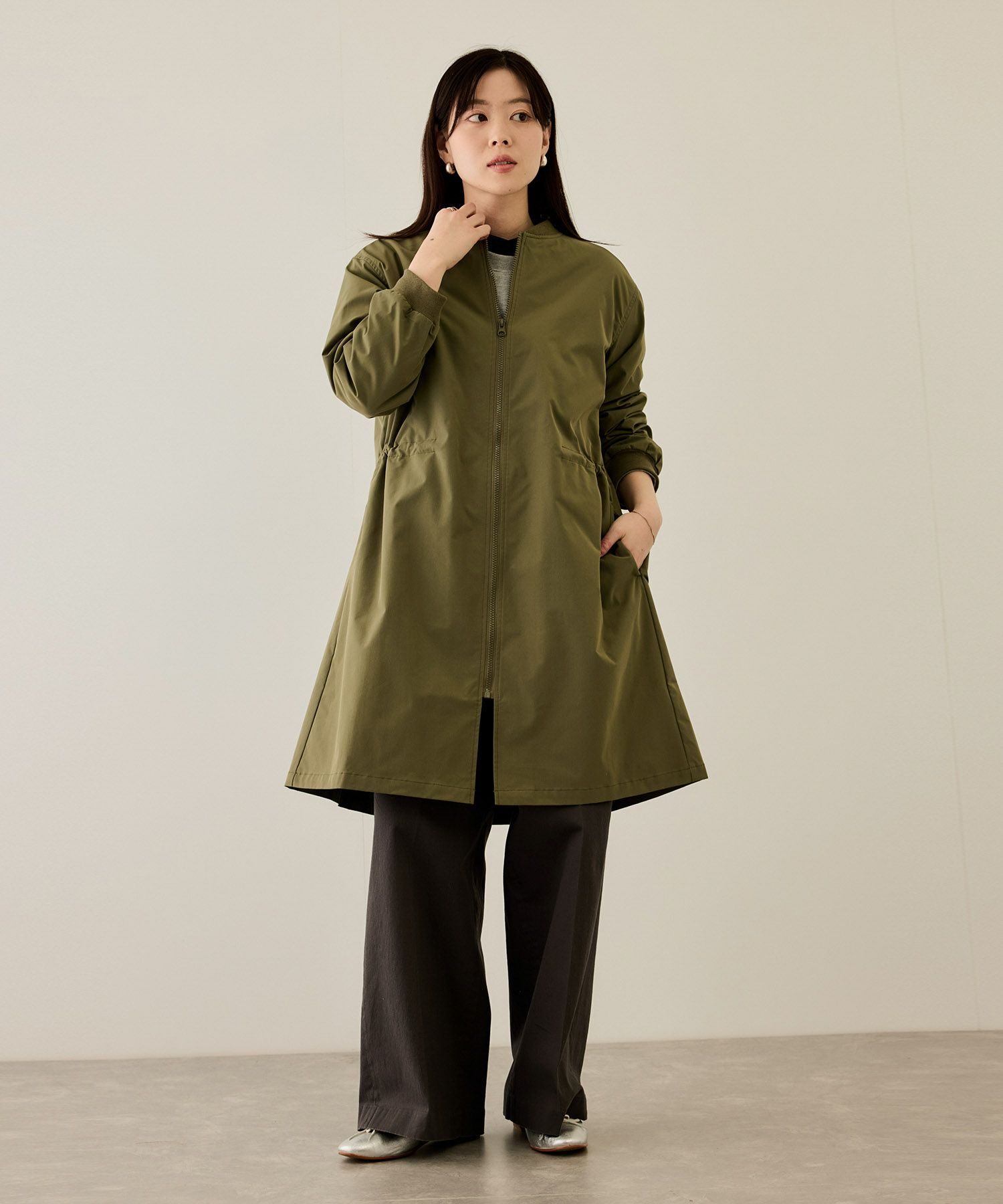 [最終さらに50%OFF]nAvy リブロングブルゾン レディース商品画像-16
