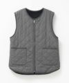 NAVY ボア×タフタリバーシブルベスト レディース