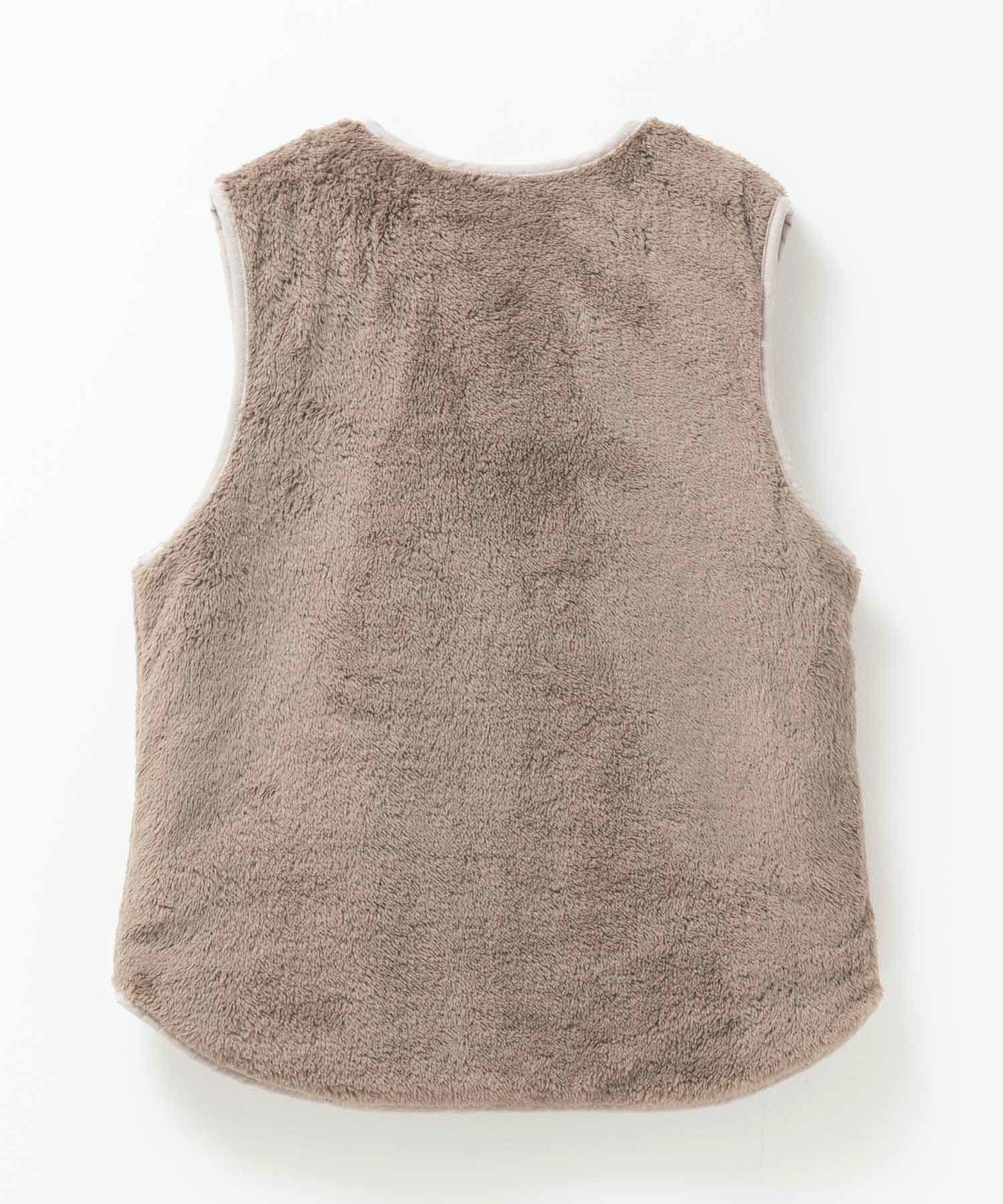 NAVY  ボア×タフタリバーシブルベスト レディース商品画像-23