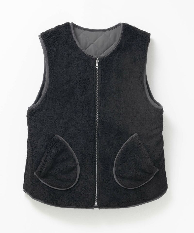 NAVY ボア×タフタリバーシブルベスト レディース商品画像-24