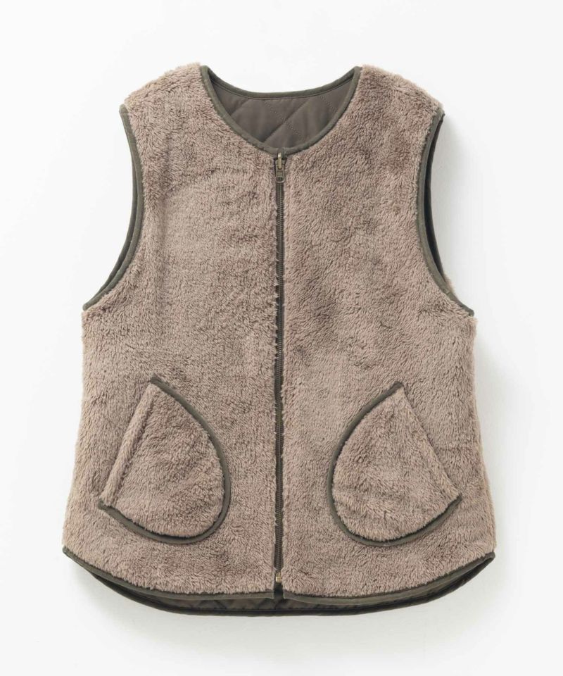 NAVY  ボア×タフタリバーシブルベスト レディース商品画像-29