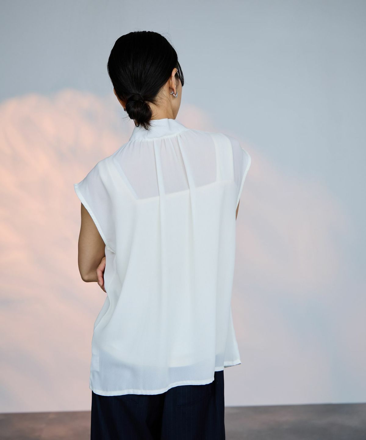 milli de l'air 2WAYフレンチボウタイブラウス レディース