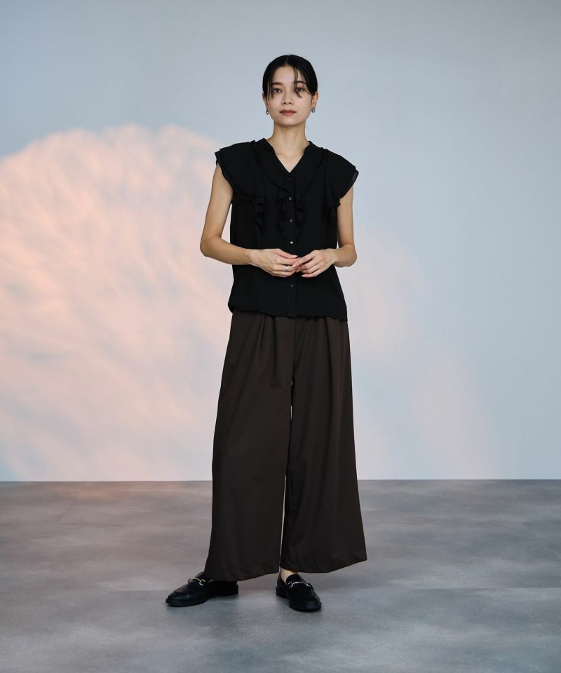 milli de l'air ラッフルフリルキーネックブラウス レディース商品画像-4