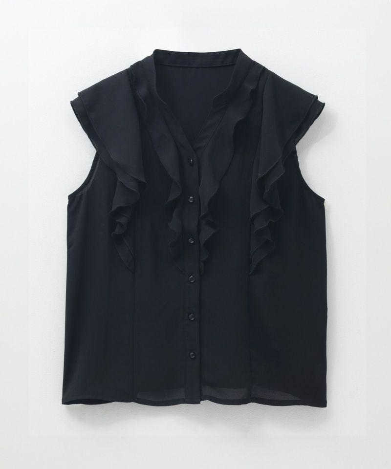 milli de l'air ラッフルフリルキーネックブラウス レディース商品画像-12