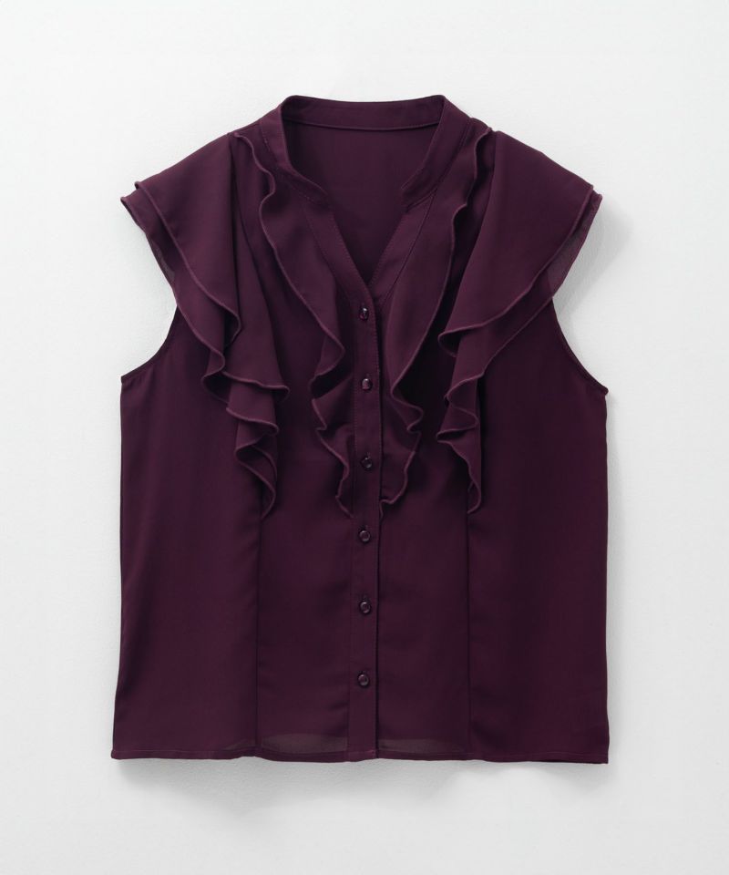 milli de l'air ラッフルフリルキーネックブラウス レディース商品画像-14