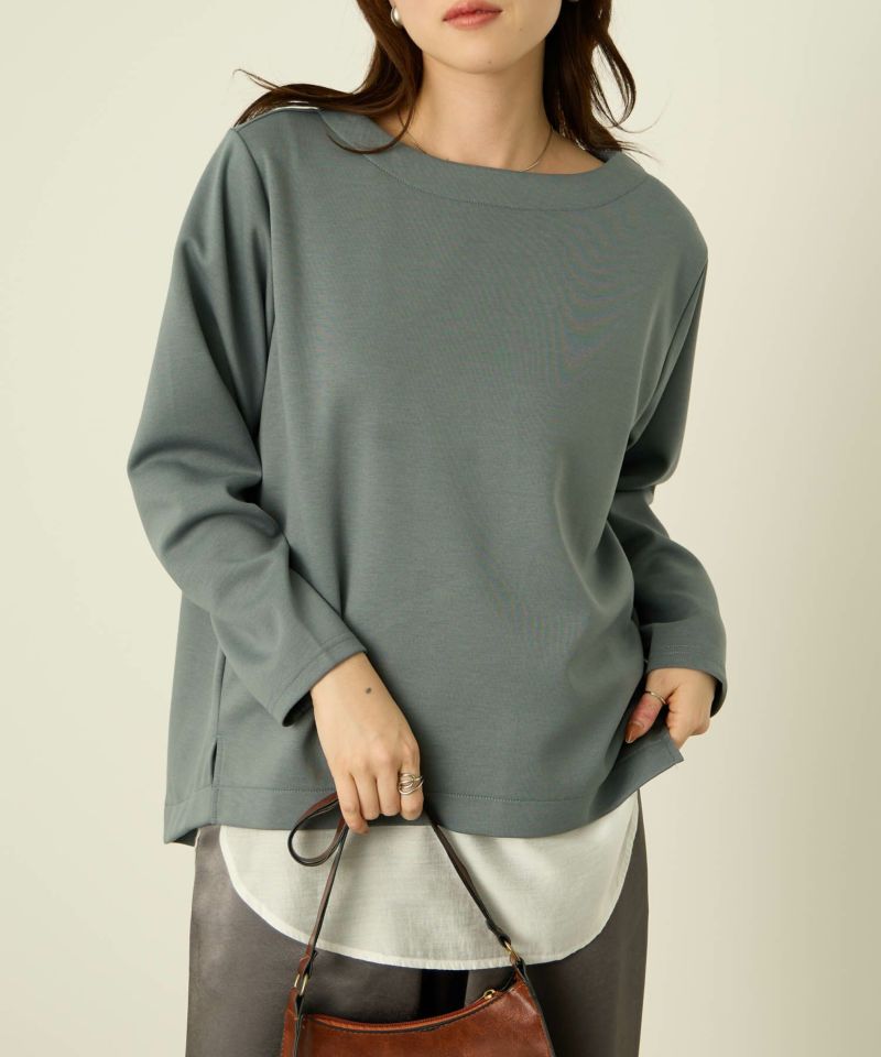 nAvy  ポンチ素材 裾ラウンドプルオーバー レディース メール便 対応商品商品画像-1