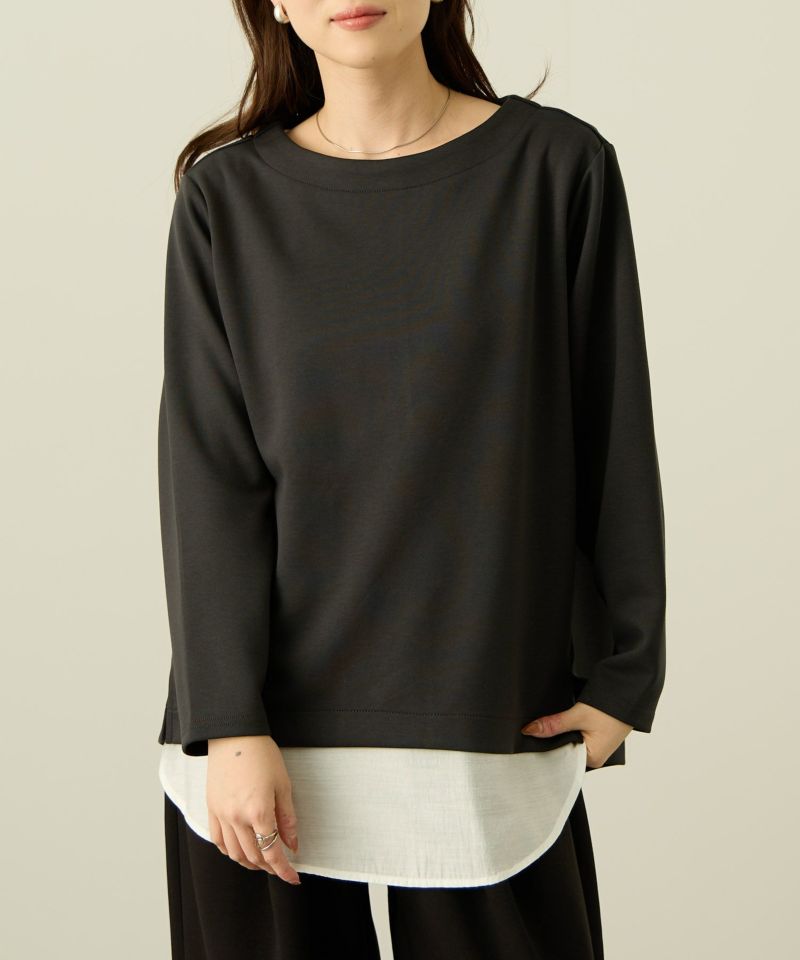 nAvy  ポンチ素材 裾ラウンドプルオーバー レディース メール便 対応商品商品画像-2