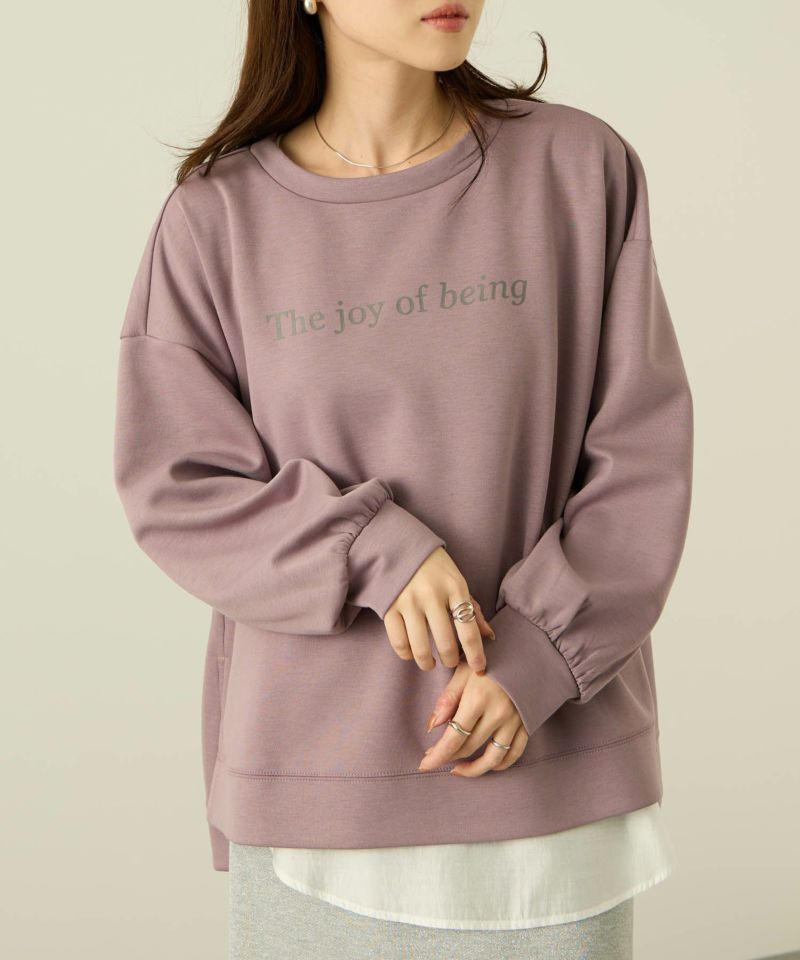 nAvy  ポンチ素材 ロゴプリントプルオーバー レディース商品画像-3