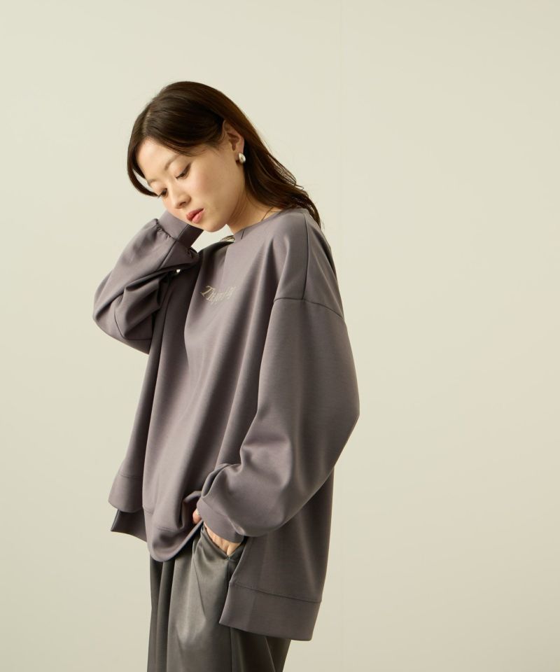 nAvy  ポンチ素材 ロゴプリントプルオーバー レディース商品画像-10