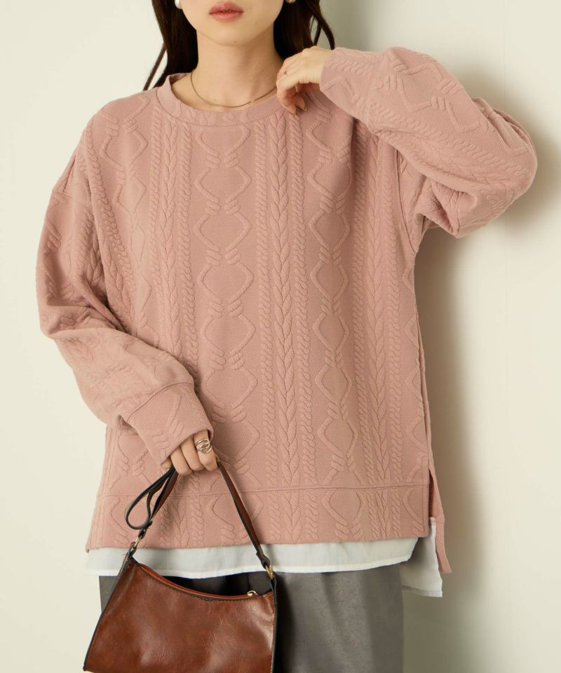 nAvy 時短ジャガードフェイク裾スリットプルオーバー レディース商品画像-4