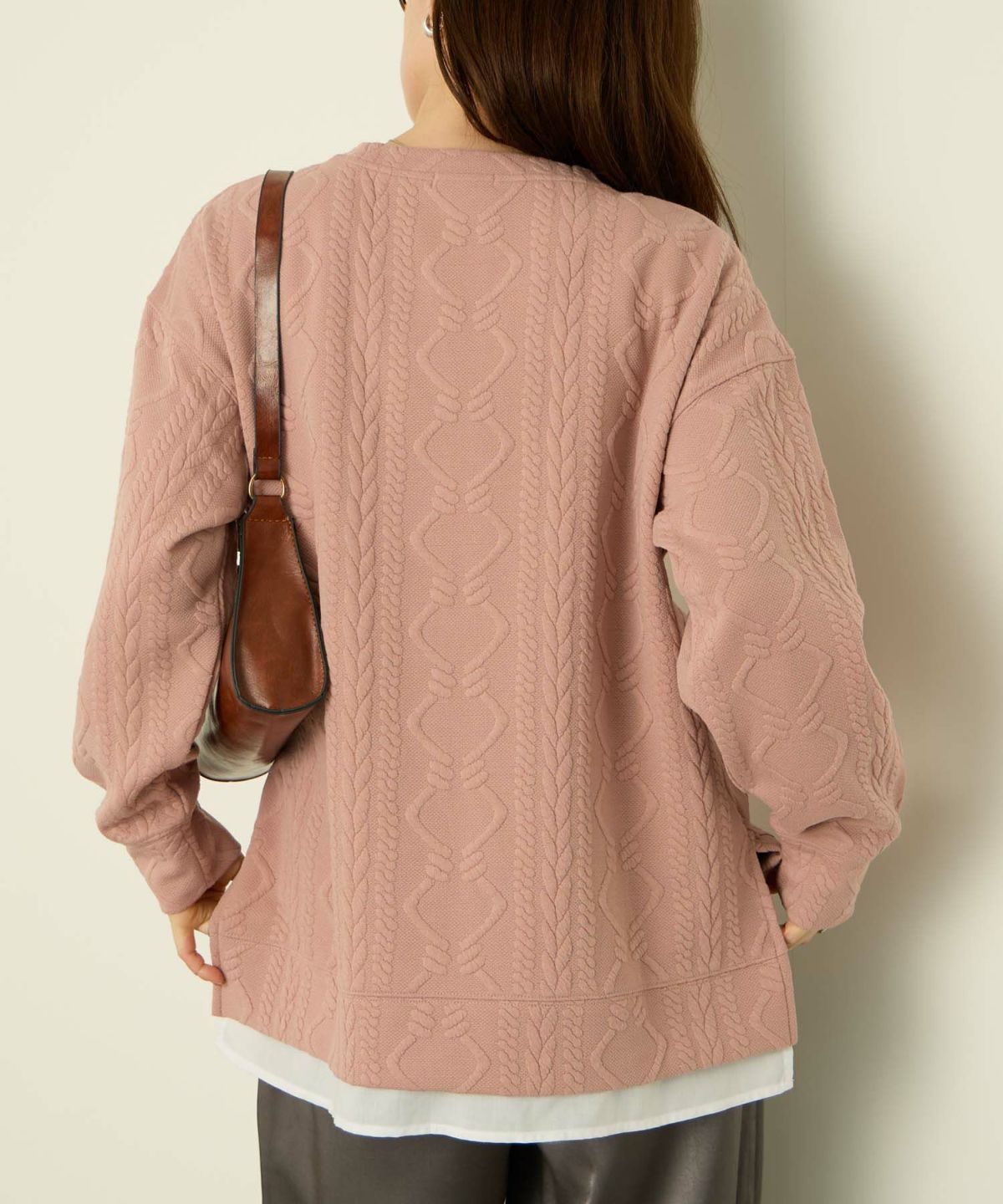 nAvy 時短ジャガードフェイク裾スリットプルオーバー レディース