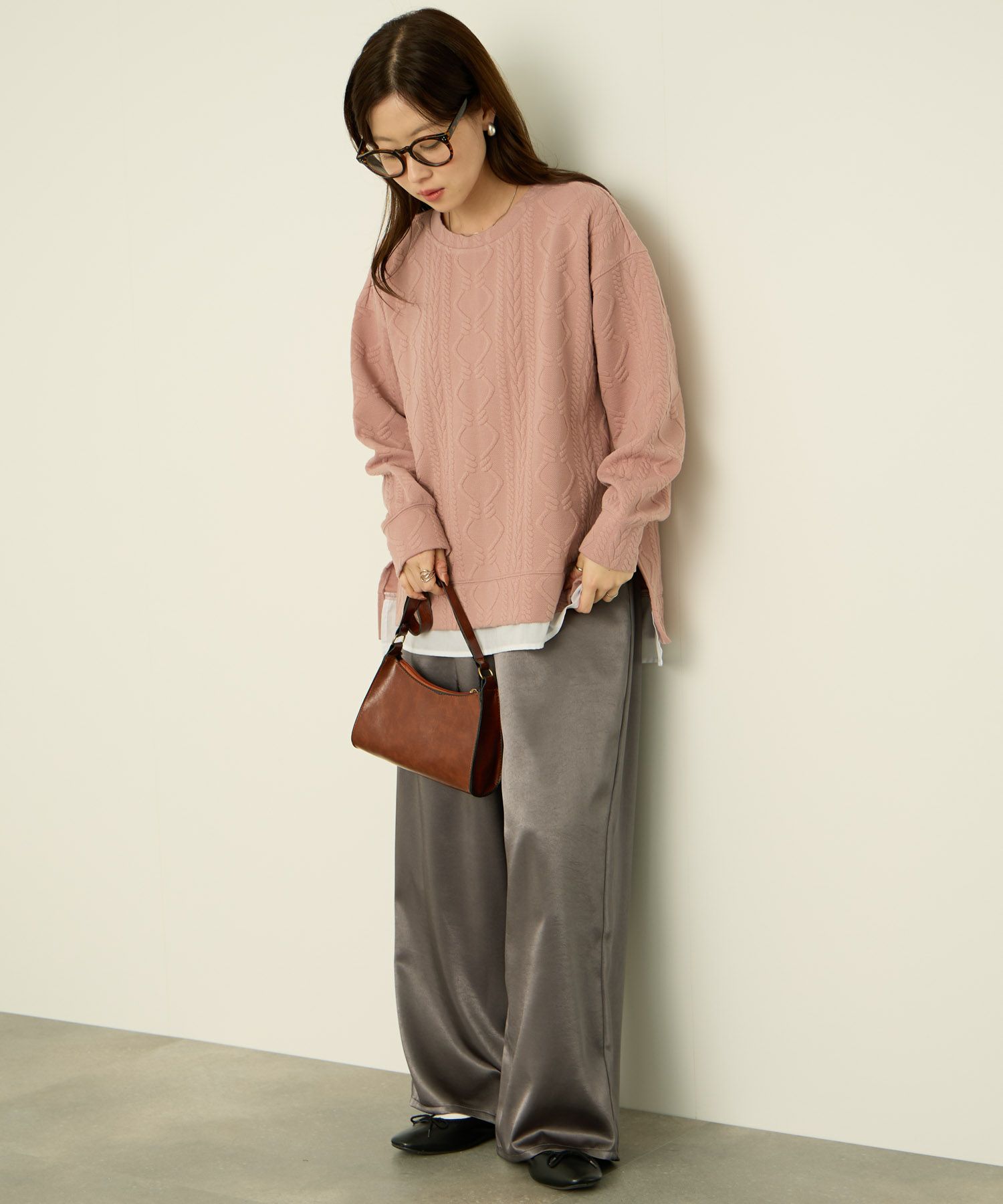 nAvy 時短ジャガードフェイク裾スリットプルオーバー レディース商品画像-7