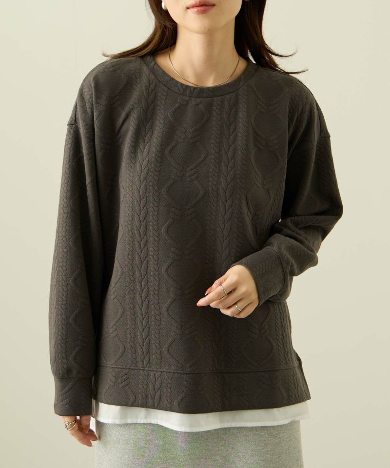 nAvy  時短ジャガードフェイク裾スリットプルオーバー レディース商品画像-12