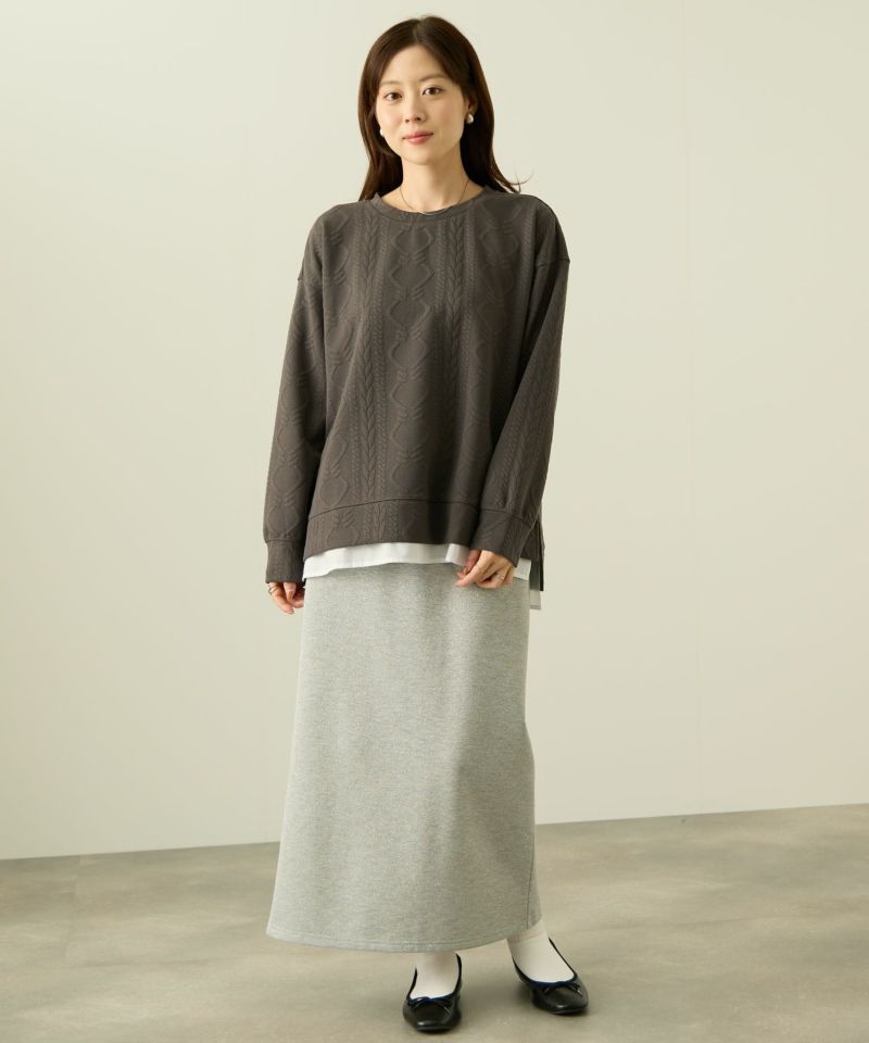 nAvy 時短ジャガードフェイク裾スリットプルオーバー レディース商品画像-13