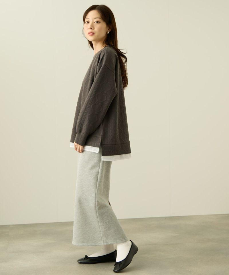 nAvy  時短ジャガードフェイク裾スリットプルオーバー レディース商品画像-14