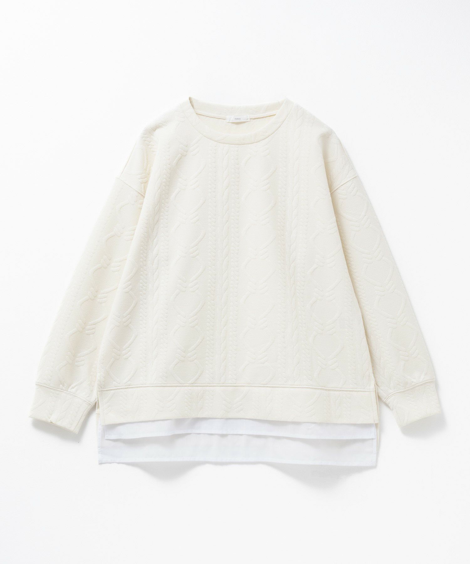 nAvy 時短ジャガードフェイク裾スリットプルオーバー レディース