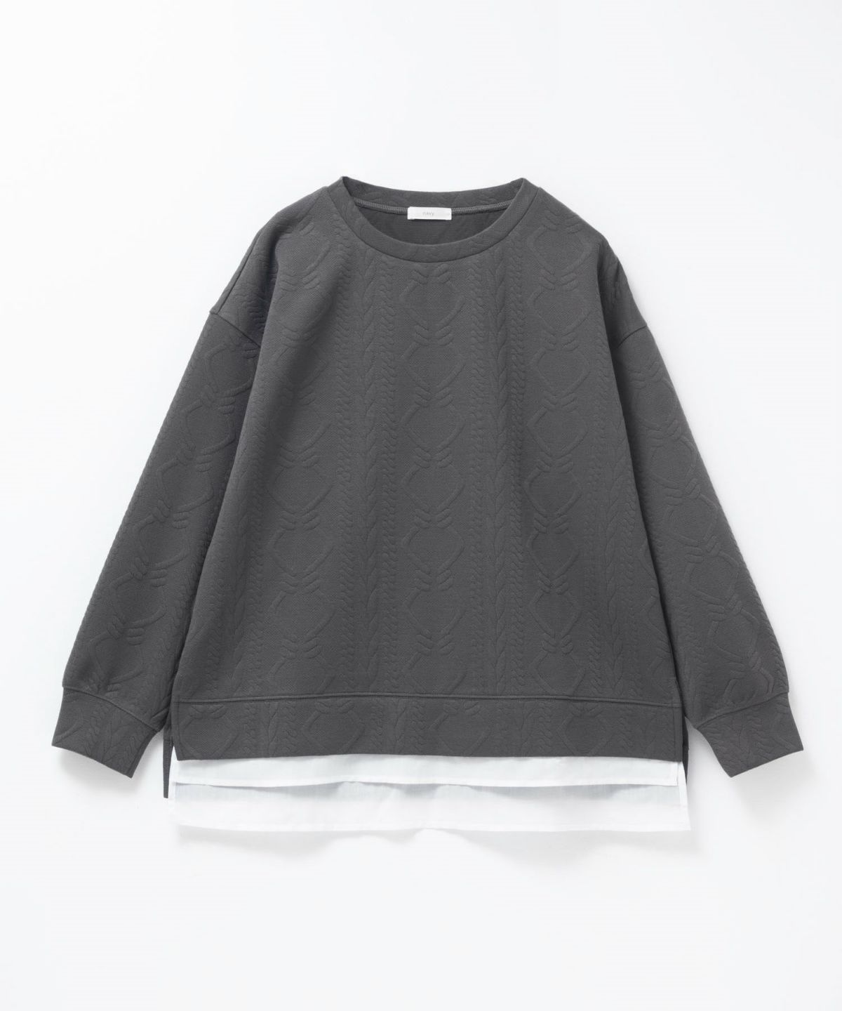 nAvy 時短ジャガードフェイク裾スリットプルオーバー レディース