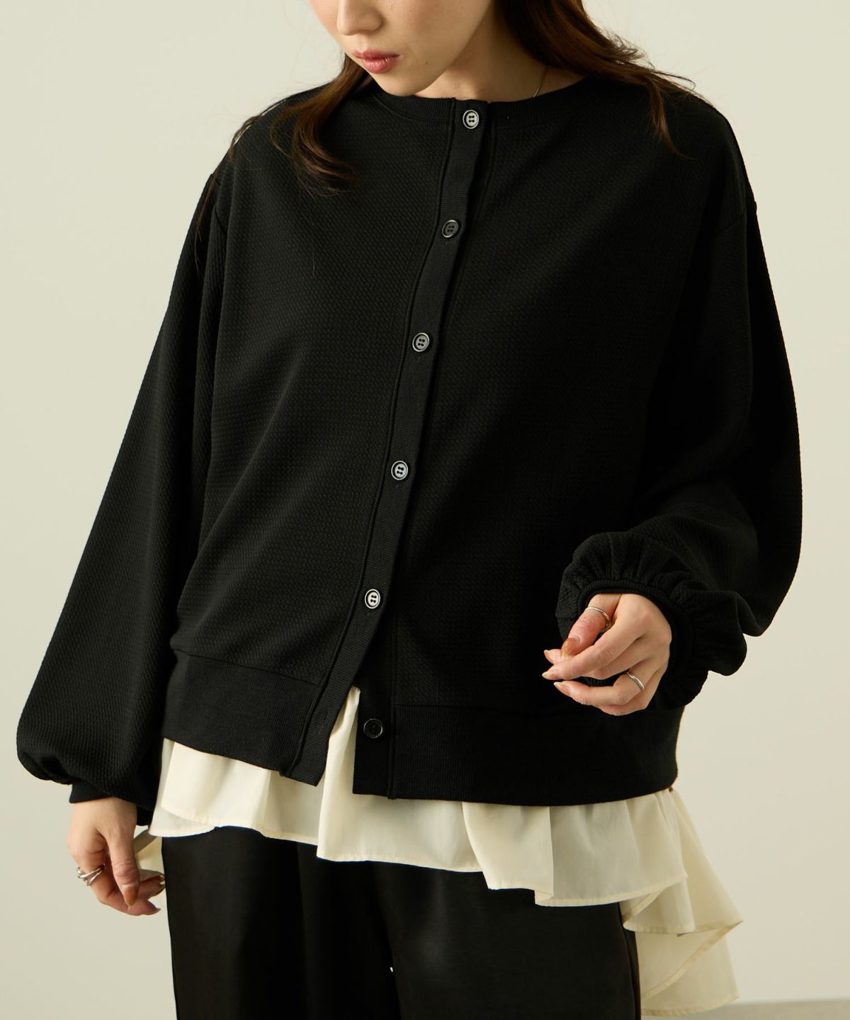 nAvy ジャガードカーディガン レディース