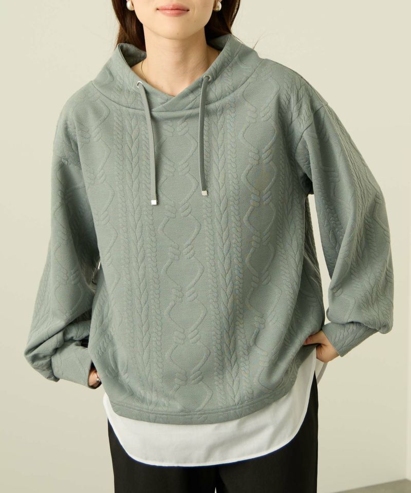 [値下げ]nAvy  時短ジャガードフェイクハイネックプルオーバー レディース商品画像-1