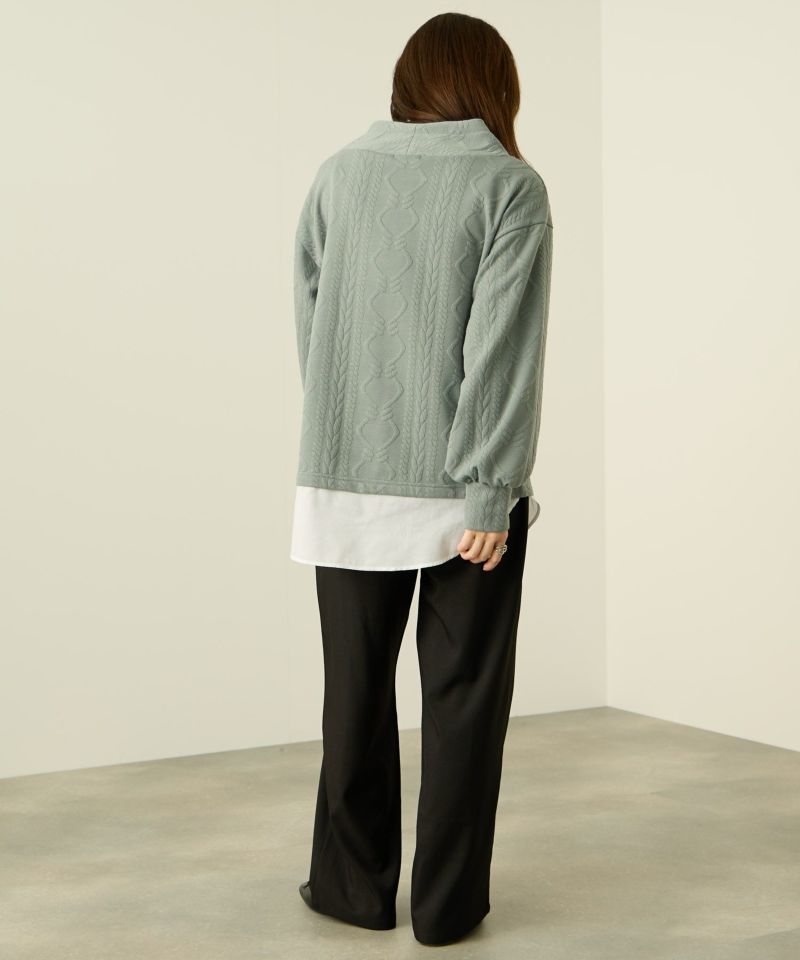 [値下げ]nAvy  時短ジャガードフェイクハイネックプルオーバー レディース商品画像-7